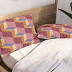 Cuboid Geometric Abstract Shapes Pattern XVIII Pillow Sham Gallery Image 2