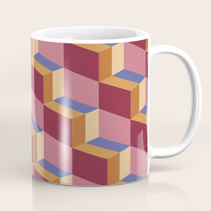 Cuboid Geometric Abstract Shapes Pattern XVIII Coffee Mug Gallery Image 1