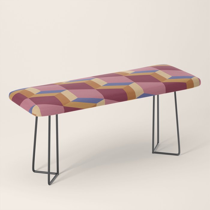 Cuboid Geometric Abstract Shapes Pattern XVIII Bench Gallery Image 1