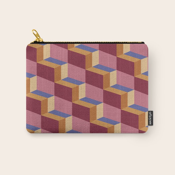 Cuboid Geometric Abstract Shapes Pattern XVIII Carry All Pouch Gallery Image 1
