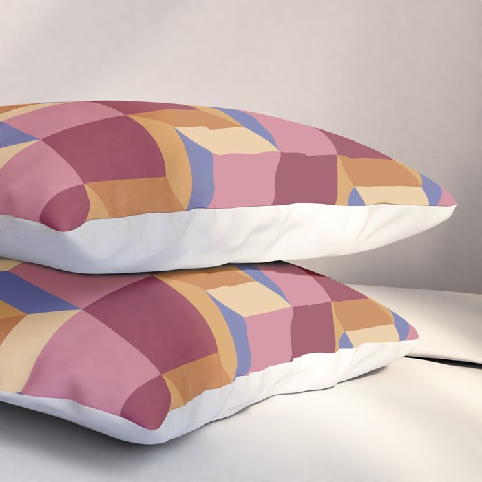 Cuboid Geometric Abstract Shapes Pattern XVIII Pillow Sham Gallery Image 3