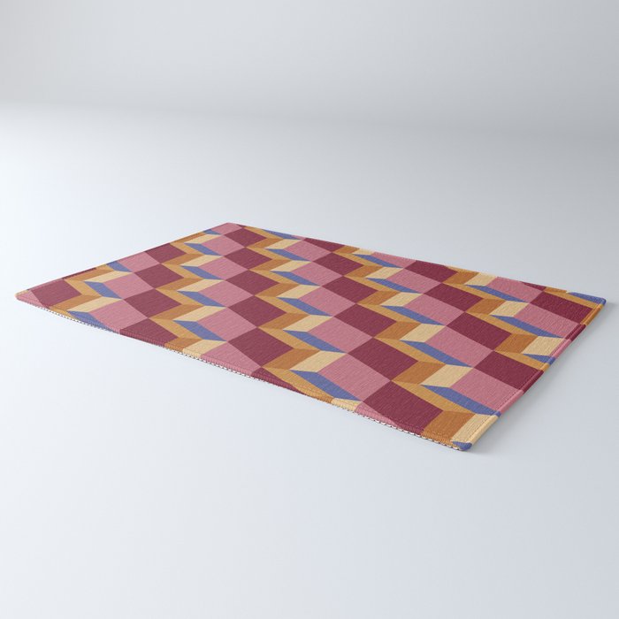 Cuboid Geometric Abstract Shapes Pattern XVIII Rug Gallery Image 3