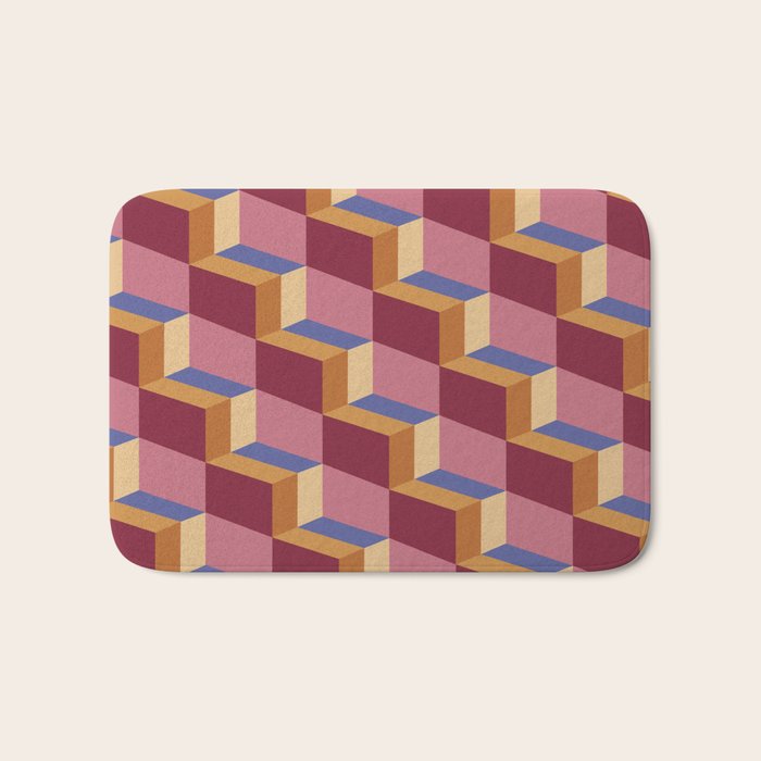 Cuboid Geometric Abstract Shapes Pattern XVIII Bath Mat Gallery Image 1
