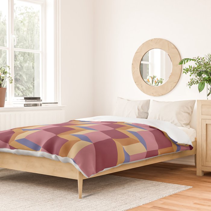 Cuboid Geometric Abstract Shapes Pattern XVIII Duvet Cover Gallery Image 2