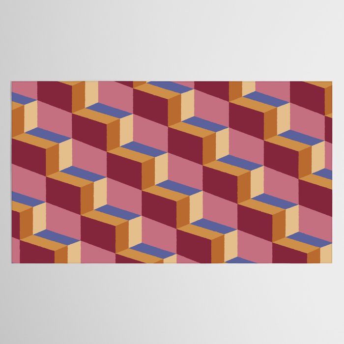 Cuboid Geometric Abstract Shapes Pattern XVIII Tablecloth Gallery Image 2