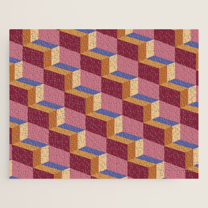 Cuboid Geometric Abstract Shapes Pattern XVIII Jigsaw Puzzle Gallery Image 1
