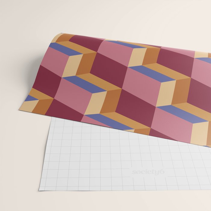 Cuboid Geometric Abstract Shapes Pattern XVIII Wrapping Paper Gallery Image 2