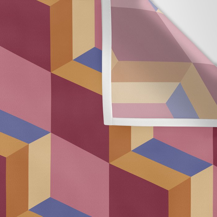 Cuboid Geometric Abstract Shapes Pattern XVIII Wall Tapestry Gallery Image 3