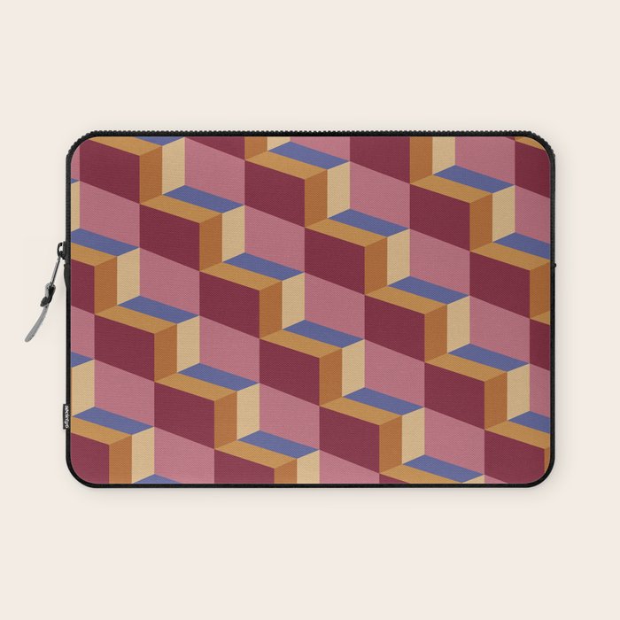 Cuboid Geometric Abstract Shapes Pattern XVIII Laptop Sleeve Gallery Image 1