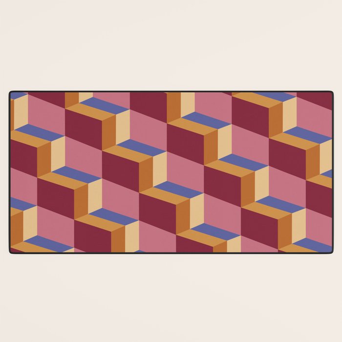 Cuboid Geometric Abstract Shapes Pattern XVIII Desk Mat Gallery Image 3