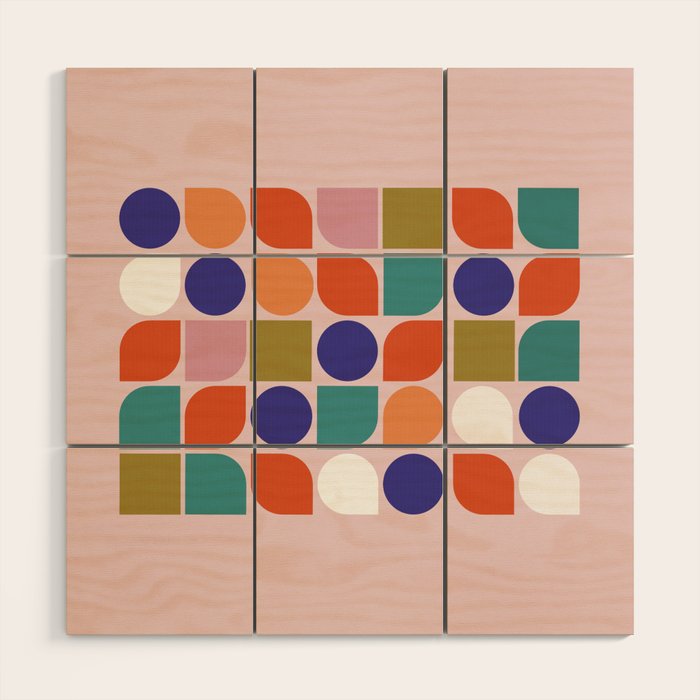 Colorful Geometry Wood Wall Art Gallery Image 1