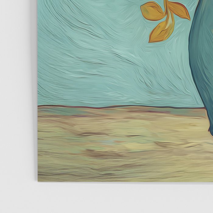White Roses in Blue Vase Poster Gallery Image 3
