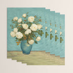 White Roses in Blue Vase Wrapping Paper Gallery Image 3