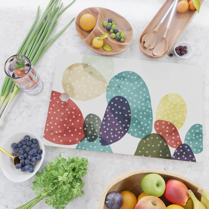 Cactus watercolor II Cutting Board Gallery Image 2