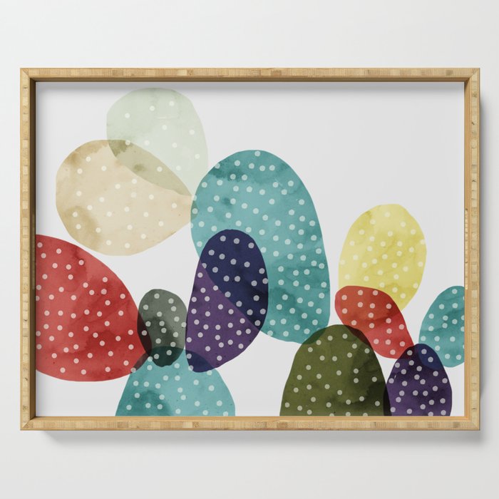 Cactus watercolor II Serving Tray Gallery Image 1