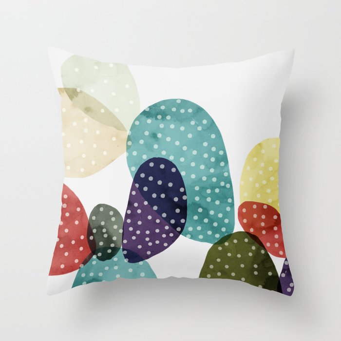 Cactus watercolor II Throw Pillow Gallery Image 1