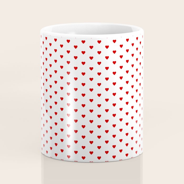 Small Red heart pattern Coffee Mug Gallery Image 4
