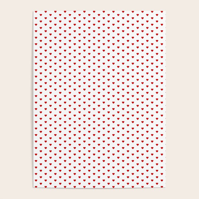 Small Red heart pattern Poster Gallery Image 1