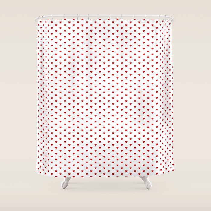 Small Red heart pattern Shower Curtain Gallery Image 1