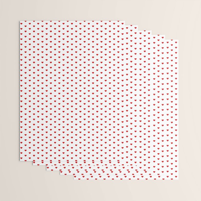 Small Red heart pattern Wrapping Paper Gallery Image 3