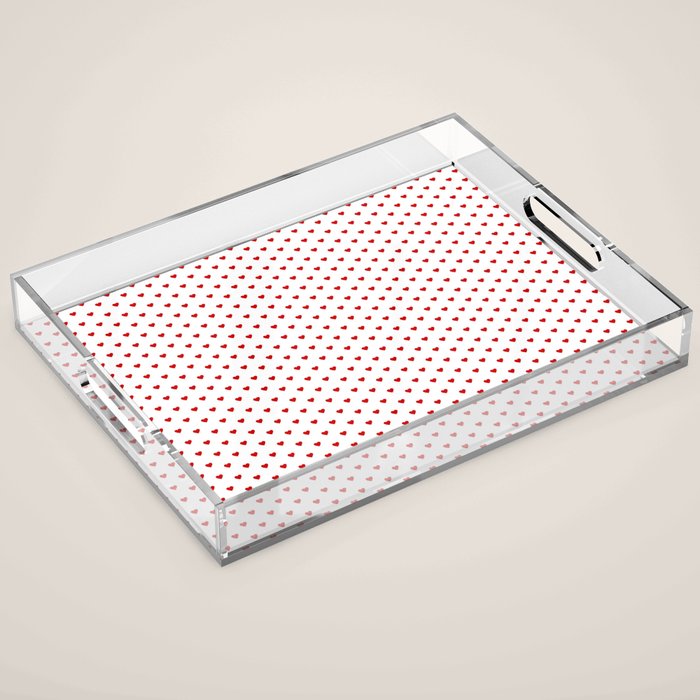 Small Red heart pattern Acrylic Tray Gallery Image 1