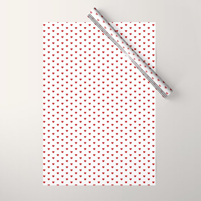 Small Red heart pattern Wrapping Paper Gallery Image 1