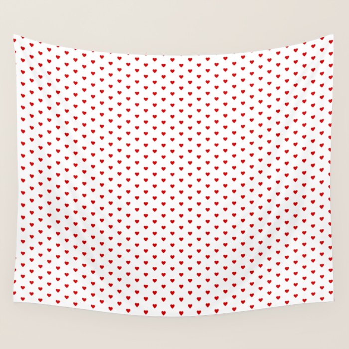 Small Red heart pattern Wall Tapestry Gallery Image 4
