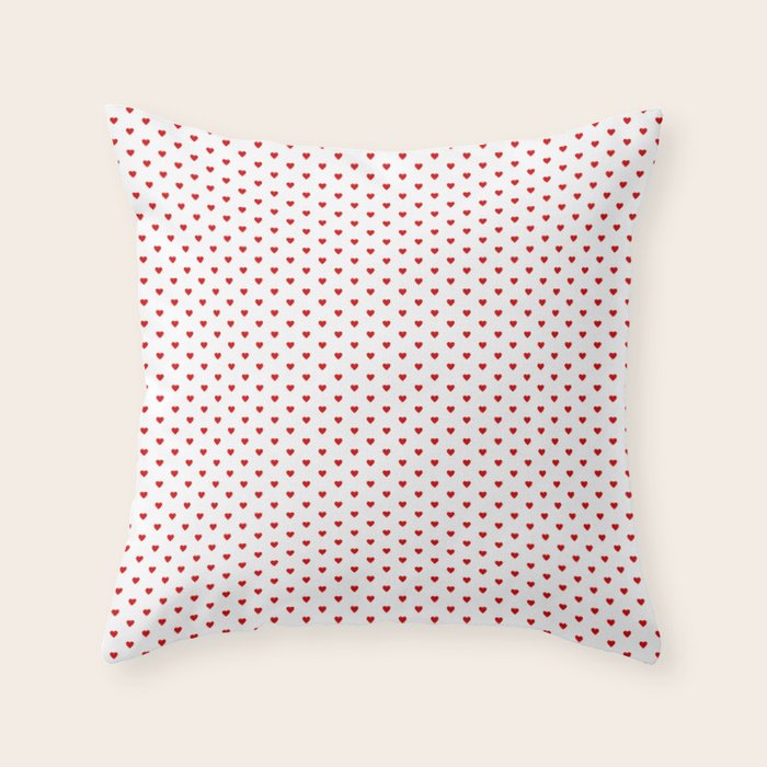 Small Red heart pattern Throw Pillow Gallery Image 6