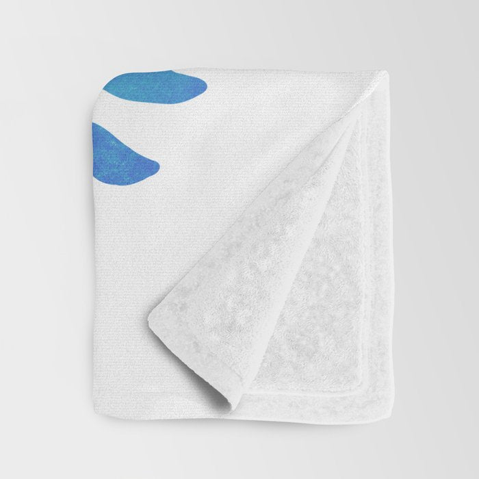 Blue Fern Leaf Throw Blanket Gallery Image 3