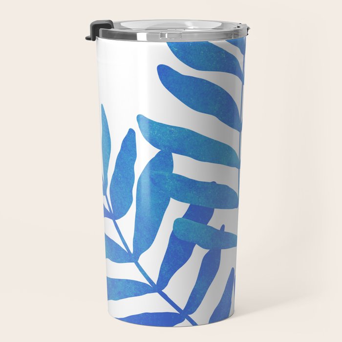 Blue Fern Leaf Travel Mug Gallery Image 3