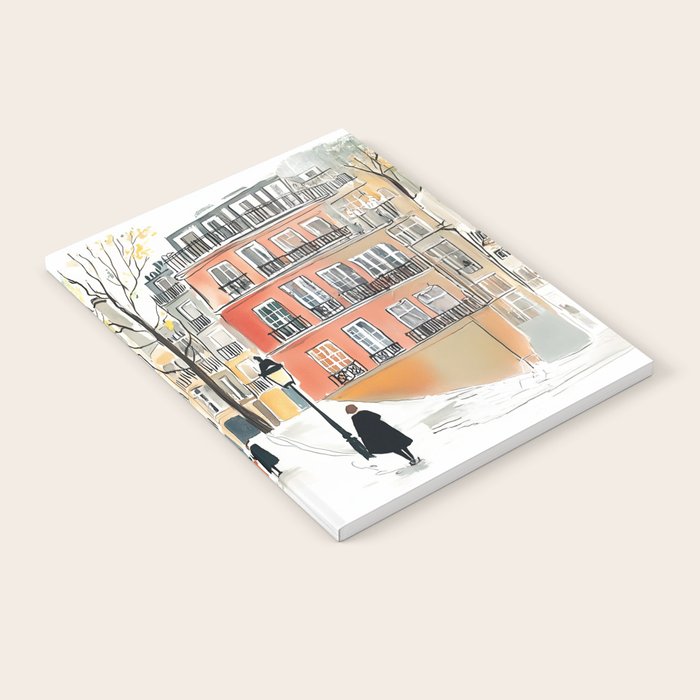 Parisian Christmas Street Scene Notebook Gallery Image 2
