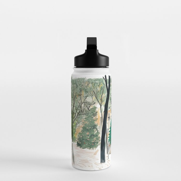 Parisian Christmas Street Scene Water Bottle Gallery Image 3