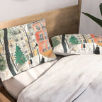 Parisian Christmas Street Scene Pillow Sham Gallery Image 2