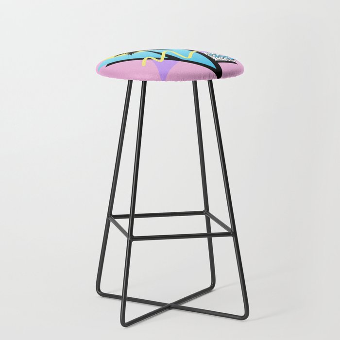 Memphis pattern 111 - 80s / 90s Retro Stool Gallery Image 1