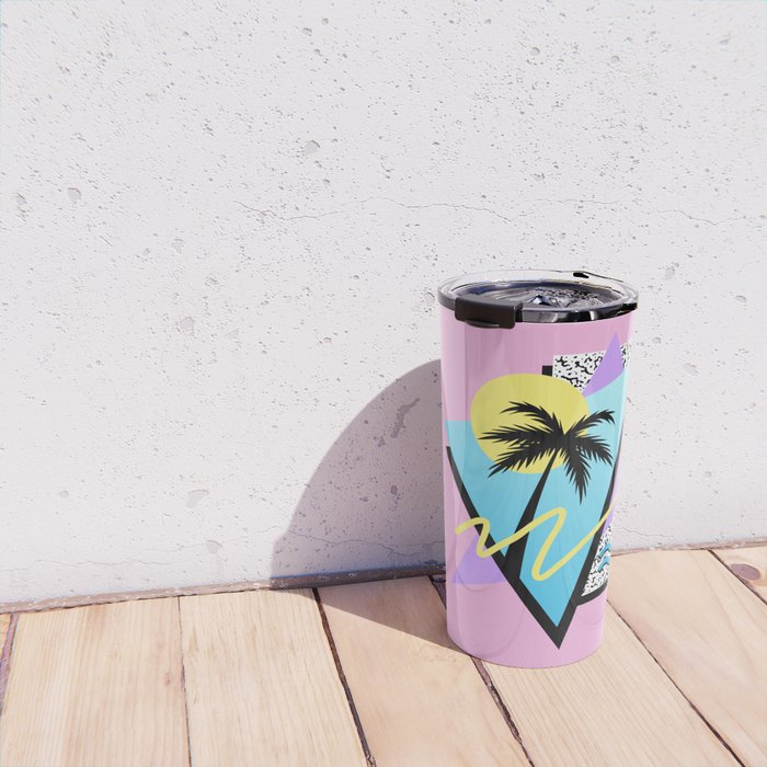 Memphis pattern 111 - 80s / 90s Retro Travel Mug Gallery Image 4