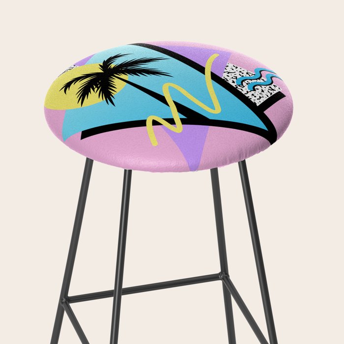 Memphis pattern 111 - 80s / 90s Retro Stool Gallery Image 2