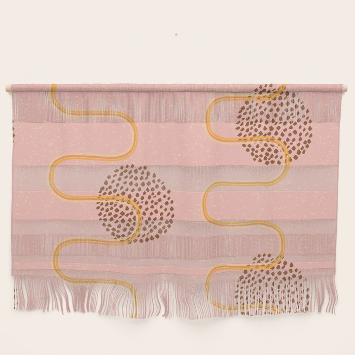 Abstract Fields in Peach Pink & Brown Wall Hanging Gallery Image 1