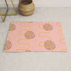 Abstract Fields in Peach Pink & Brown Rug Gallery Image 1
