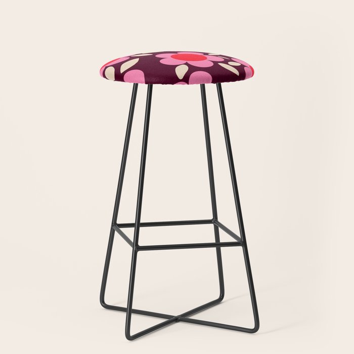 Pink and Maroon Flowers Pop Stool Gallery Image 1