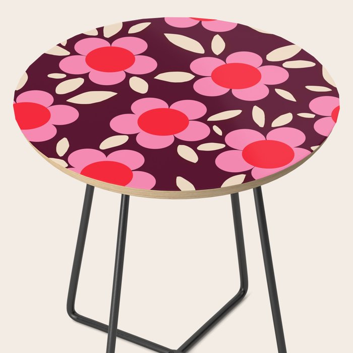 Pink and Maroon Flowers Pop Side Table Gallery Image 2