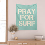 Pray For Surf | Blue Wall Tapestry Gallery Image 2