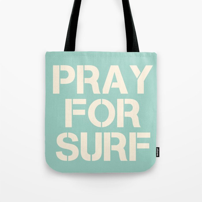 Pray For Surf | Blue Tote Bag Gallery Image 1