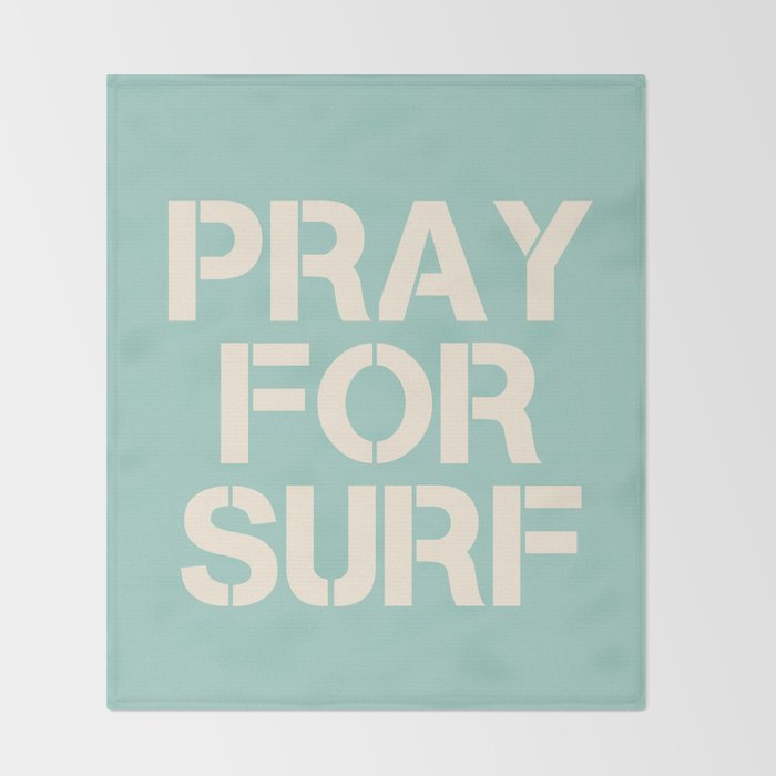 Pray For Surf | Blue Throw Blanket Gallery Image 2