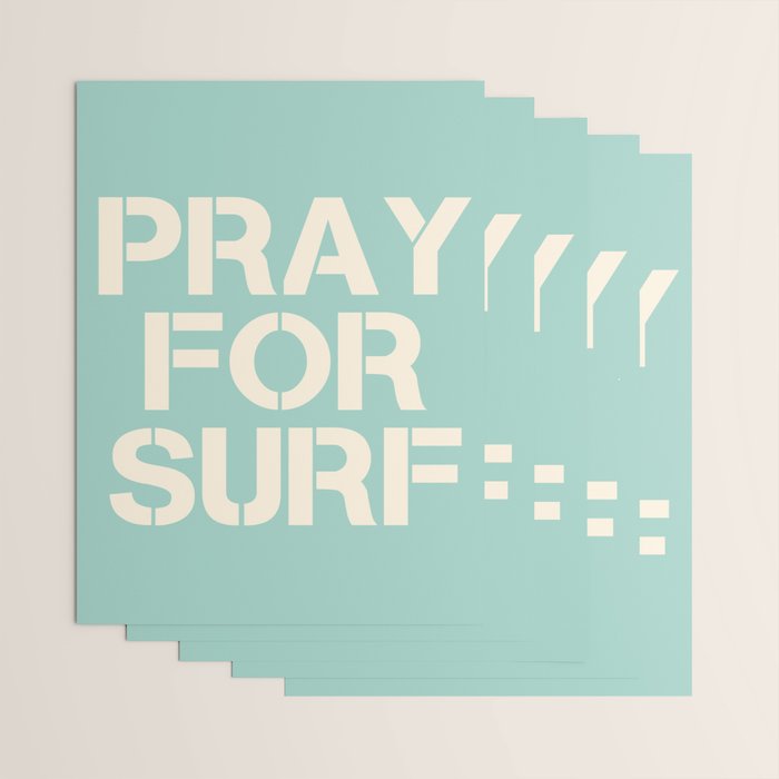 Pray For Surf | Blue Wrapping Paper Gallery Image 3