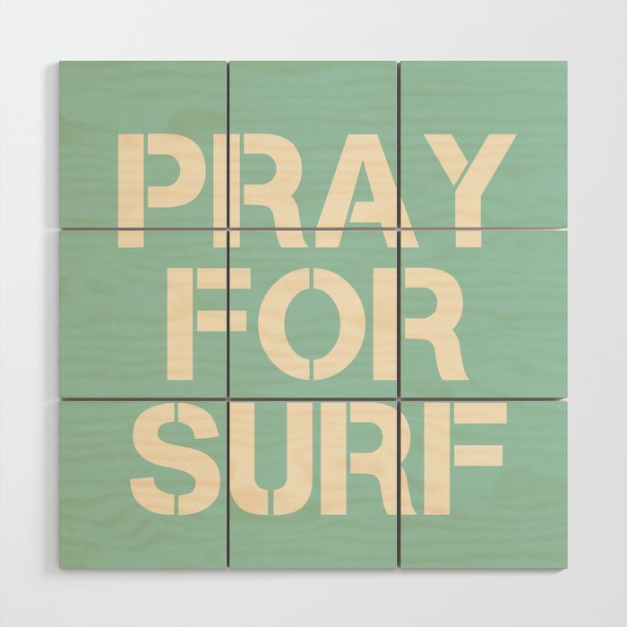 Pray For Surf | Blue Wood Wall Art Gallery Image 1