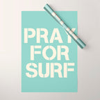 Pray For Surf | Blue Wrapping Paper Gallery Image 1