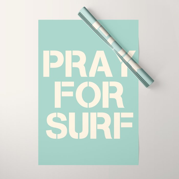 Pray For Surf | Blue Wrapping Paper Gallery Image 1