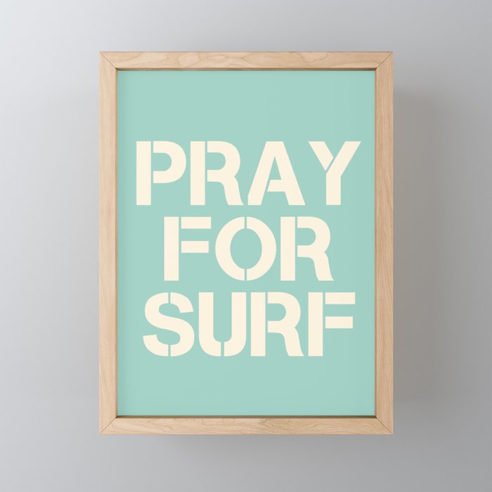 Pray For Surf | Blue Mini Art Print Gallery Image 1