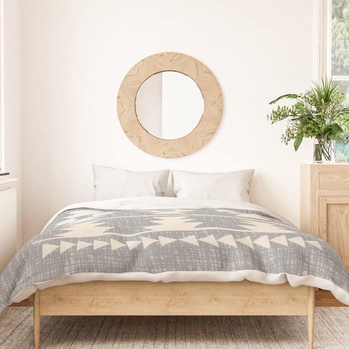 Southwestern Pattern 131 Gray and Beige Duvet Cover Gallery Image 3