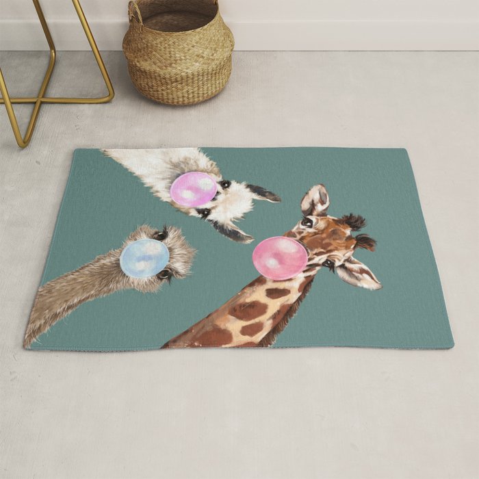 Bubble Gum Gang Dark Green Rug Gallery Image 1